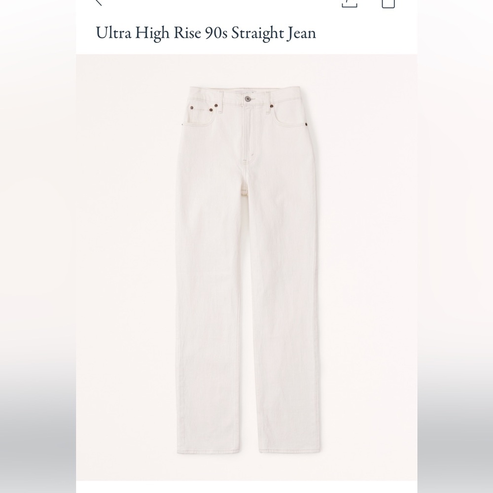 Abercrombie Ultra high rise 90s straight jean in cream